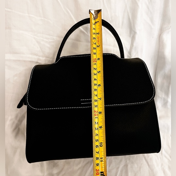 Black Leather Top Handle Crossbody Bag - Picture 10 of 10